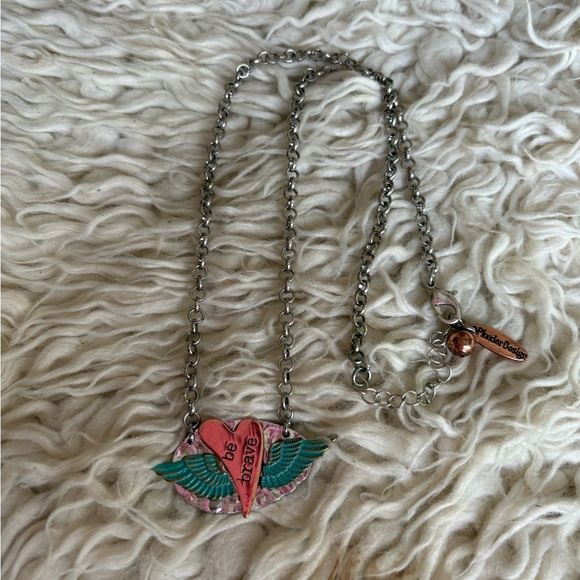 New without box Plunder Design “Be Brave” Heart & Wings Necklace - Picture 5 of 5